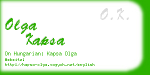 olga kapsa business card